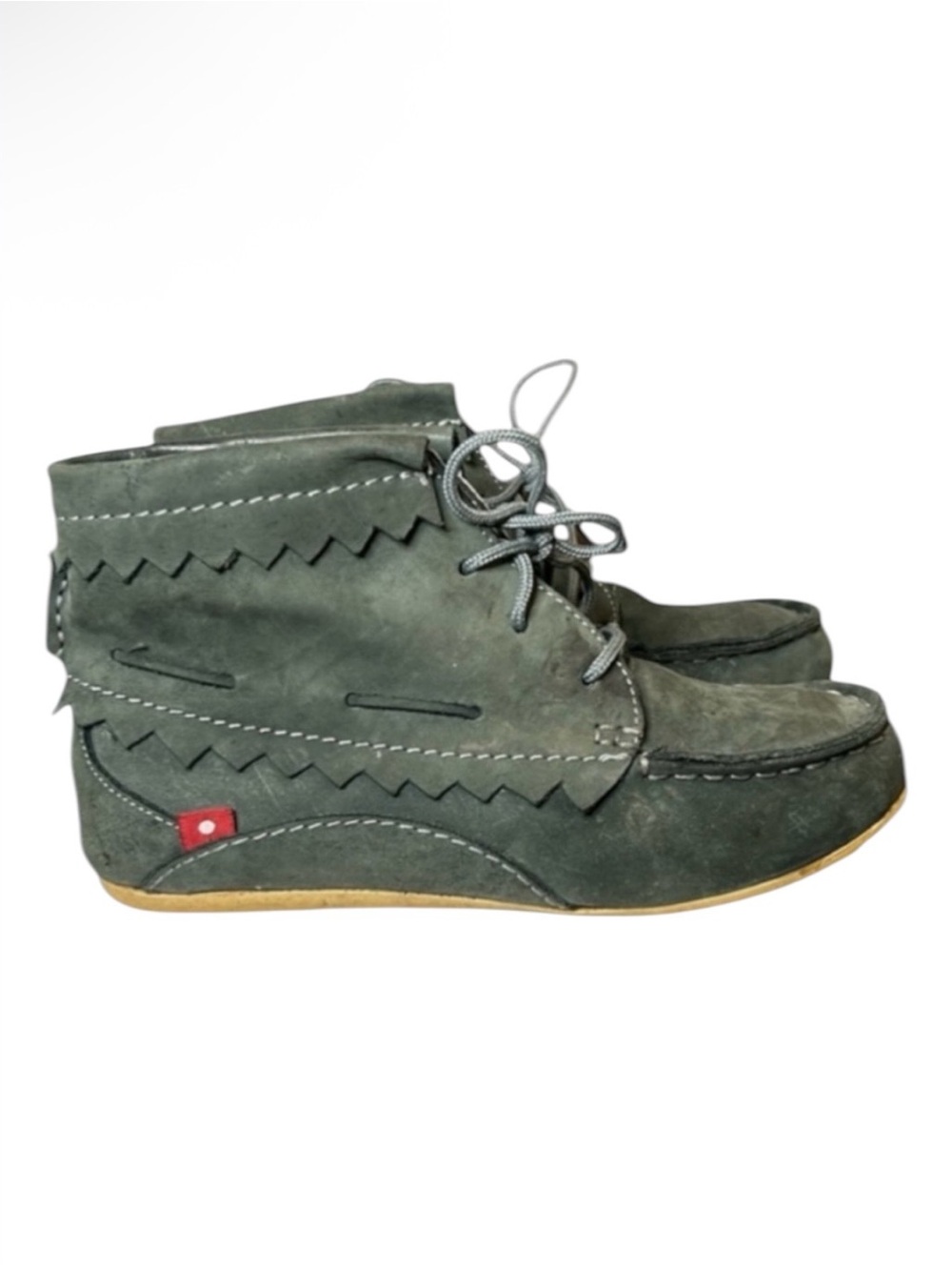 Oliberté Hirari Green Suede Moccasin Booties Women’s Size 39 Bohemian